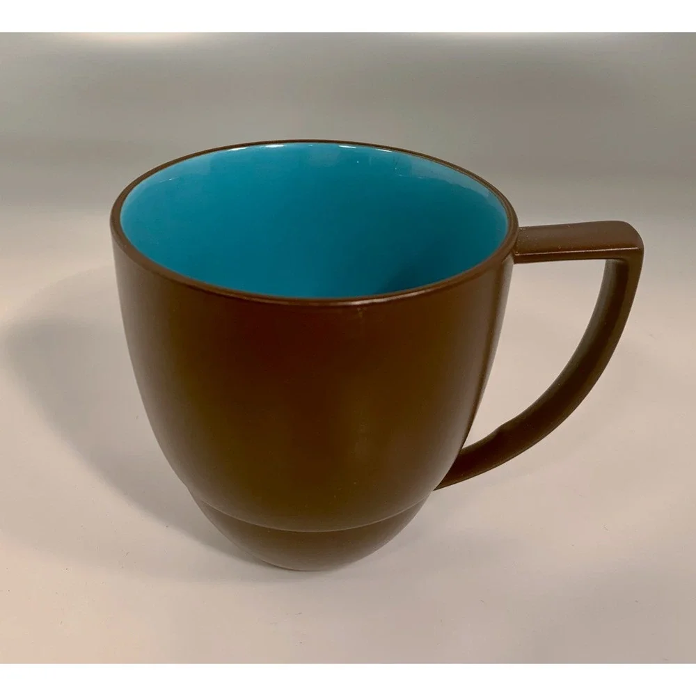 3 Waechtersbach DUO Mugs Azure Blue Coffee Cup Turquoise and Brown